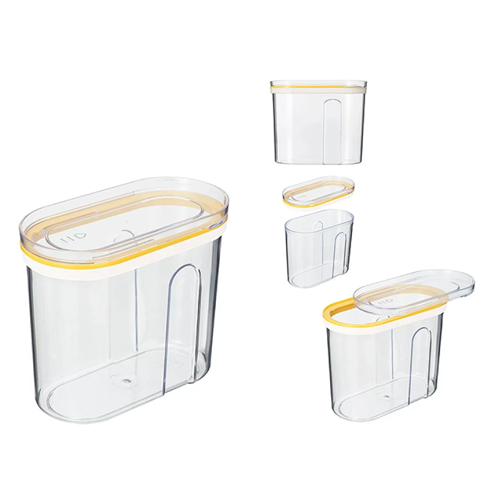 Container pentru produse vrac Phibo cu capac glisor 0.75l, galben
