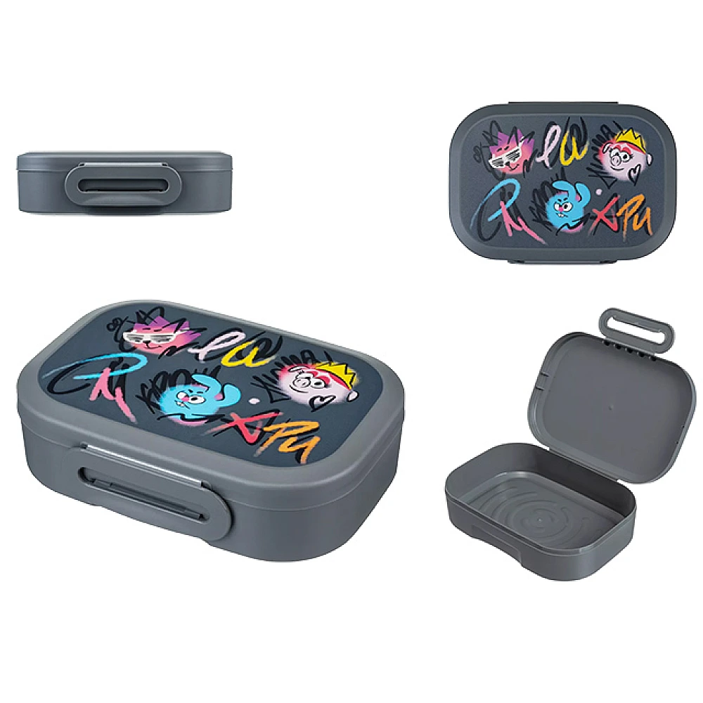 Lunch-box Plastishka Smesarichi 0.98l 18X13X5cm, gri