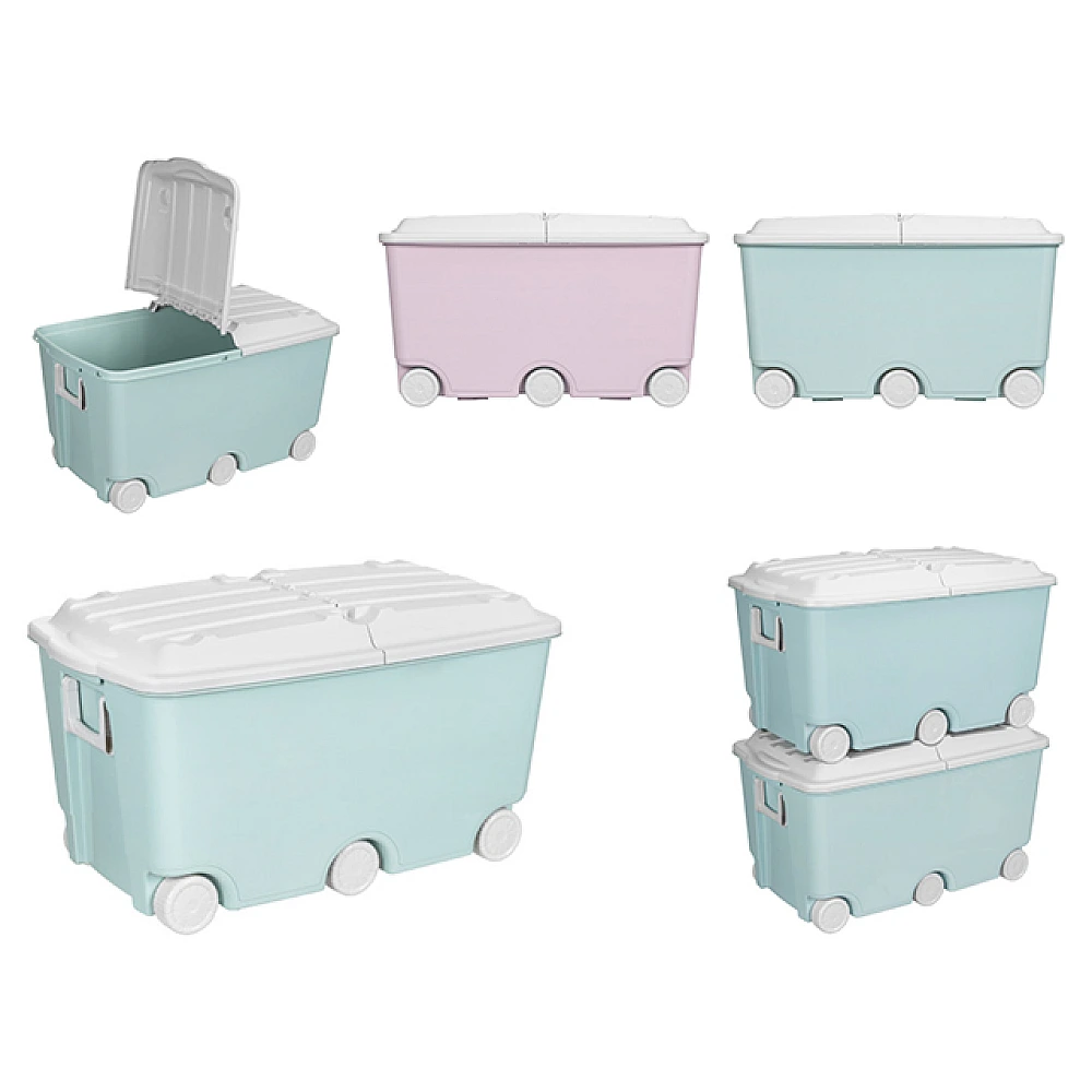 Cutie pentru jucarii pe roti Plastishka 66.5l, 68.5X39.5X38.5cm, 2 culori