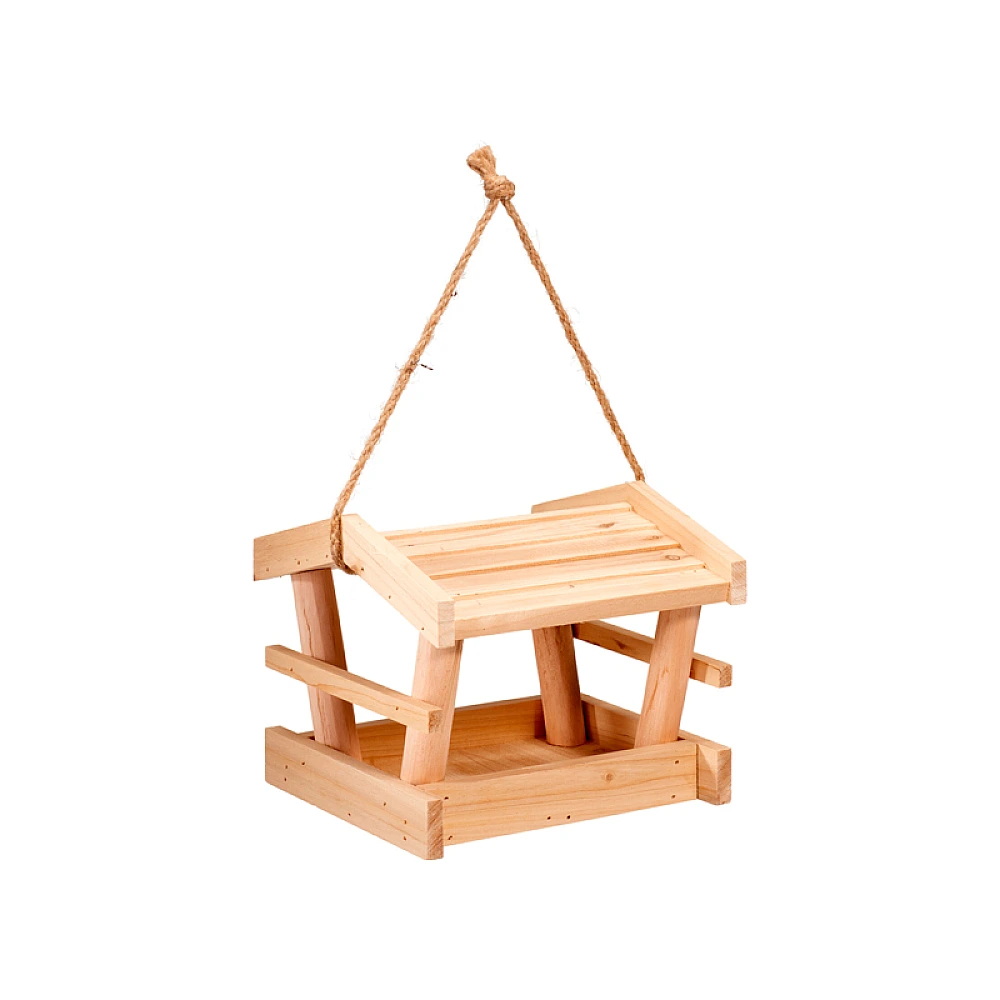 Hranitoare suspendabila pentru pasari 19X19X16 cm, lemn de pin