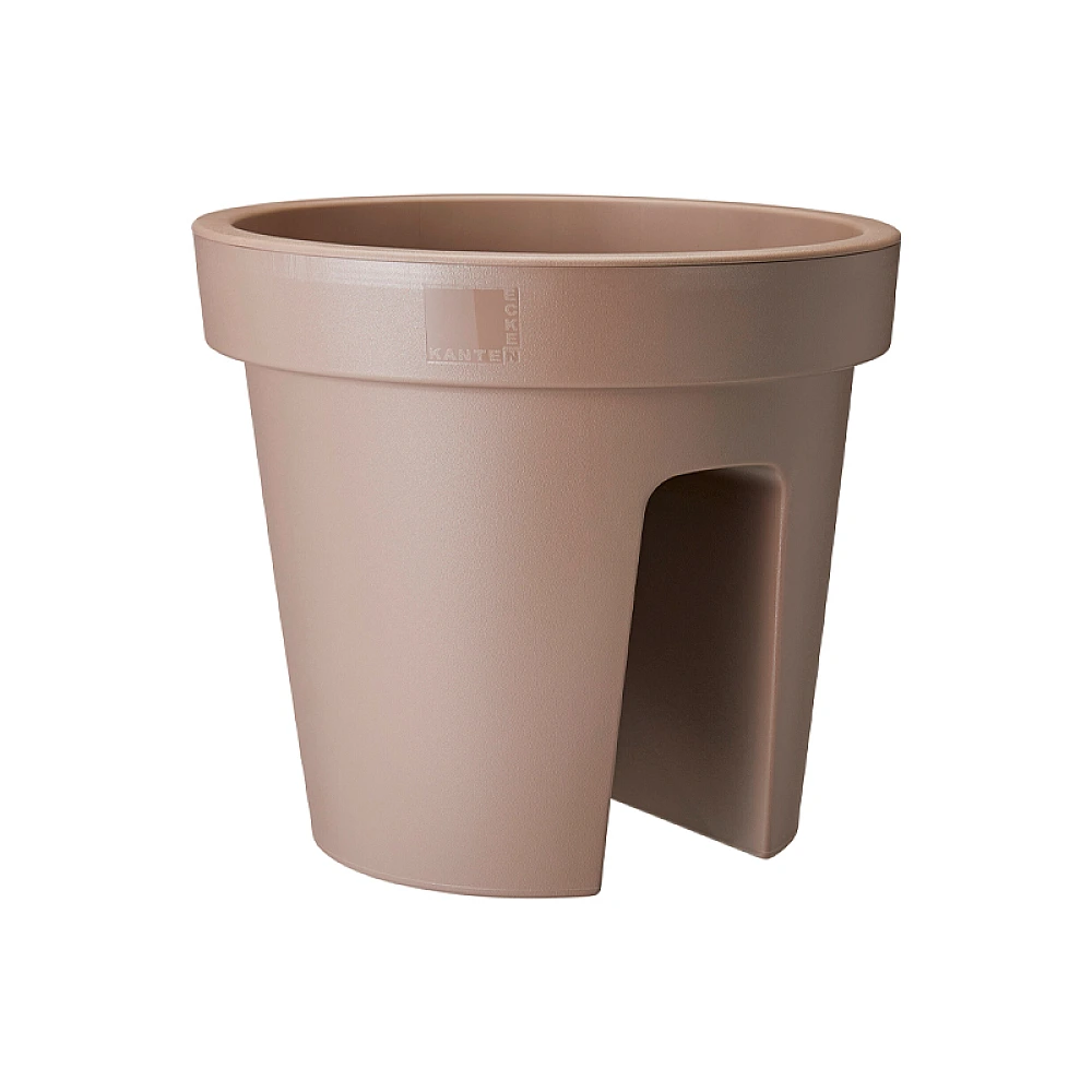 Ghiveci pentru balustrada D28 cm, H25 cm, maro, plastic