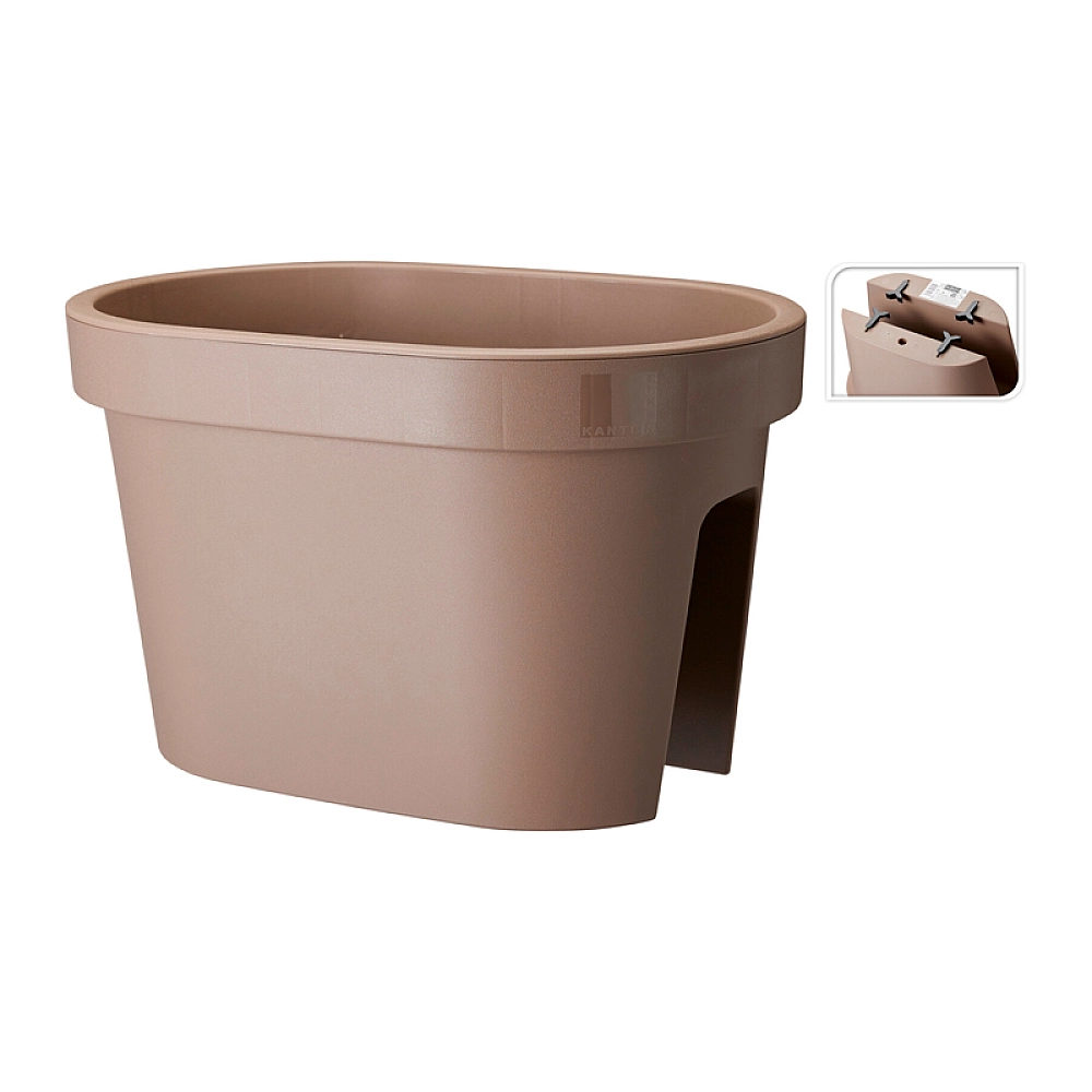 Ghiveci pentru balustrada 40.1X26X24 cm, maro, plastic