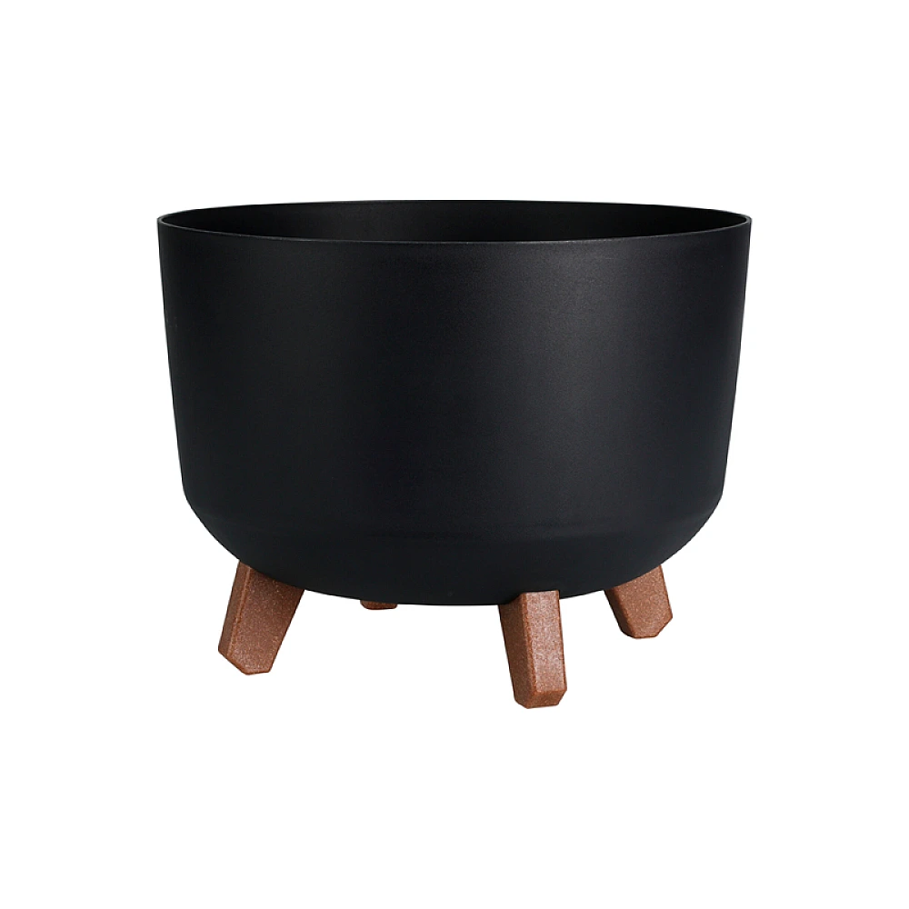 Ghiveci pentru flori din plastic cu picioare, D29 cm, H17 cm, antracit