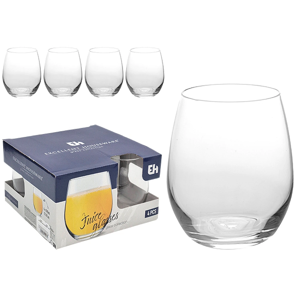 Set 4 pahare Aura 390ml, 10cm