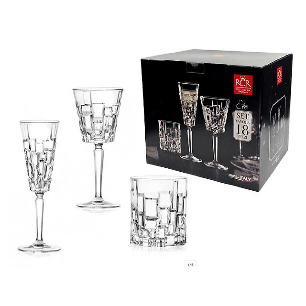 Set 18buc Etna: pocale 6X190 ml, 6X280 ml, pahare pentru whisky 6X330 ml