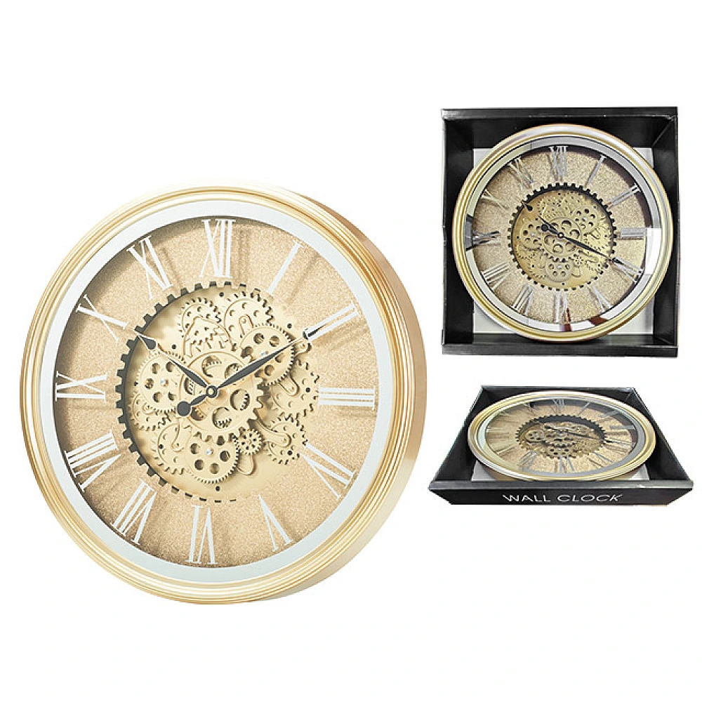 Ceas de perete rotund D51 cm, H7.6 cm, mecanism transparent