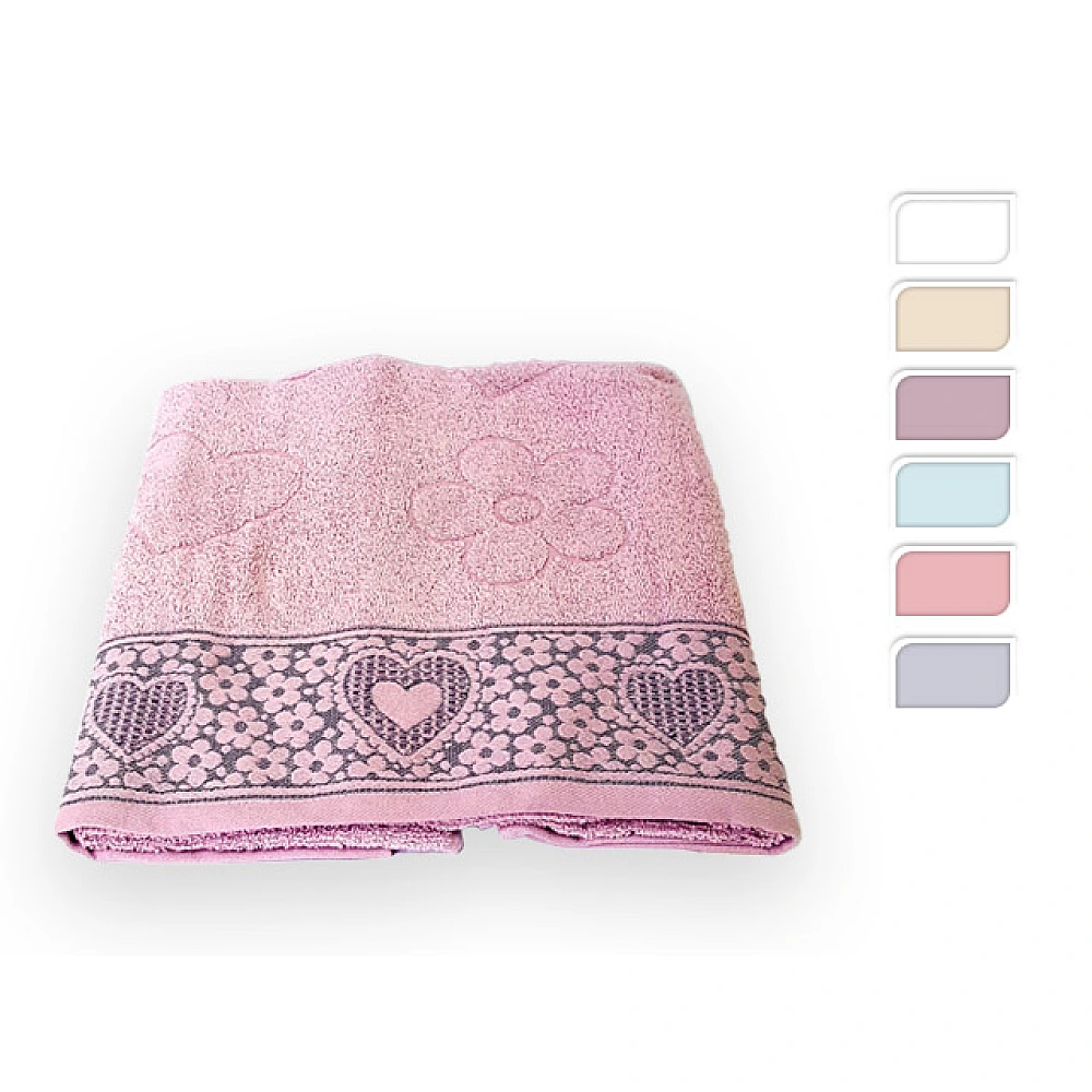 Prosop de baie 70X140cm NH Armoni Heart jacquard, bumbac