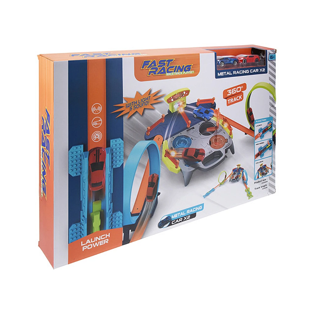 Set jucarie pista pentru masini de curse cu lumina si muzica, 139X98cm