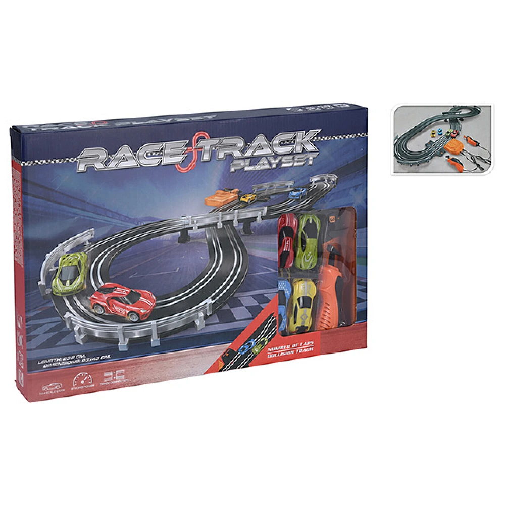 Set jucarie pista pentru masini de curse 30 buc, 93X43cm