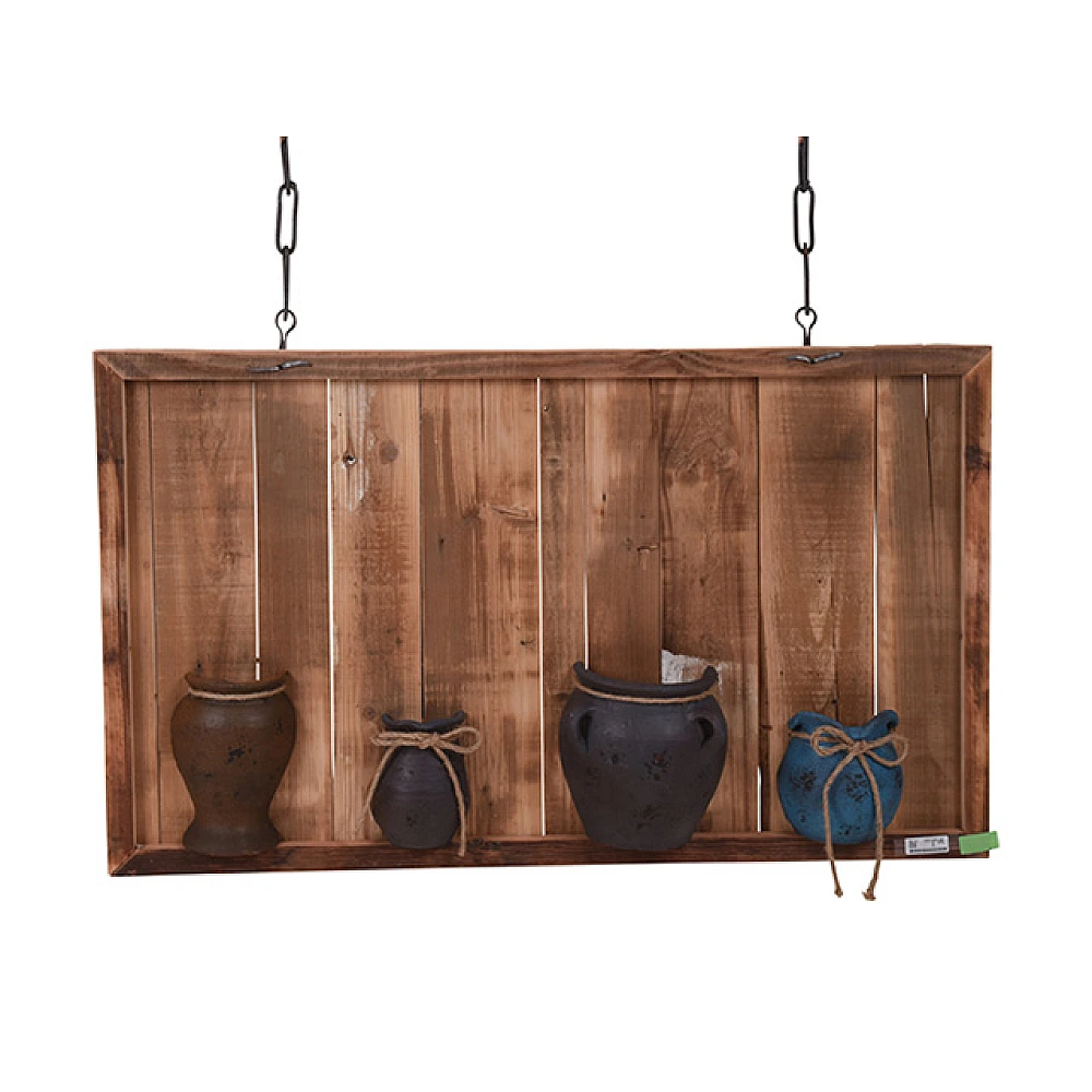 Suport de peret pentru flori cu 4 ghiveciuri 100X58X4cm