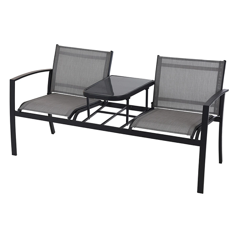 Banca cu scaune incorporate 145X59X74cm, negru