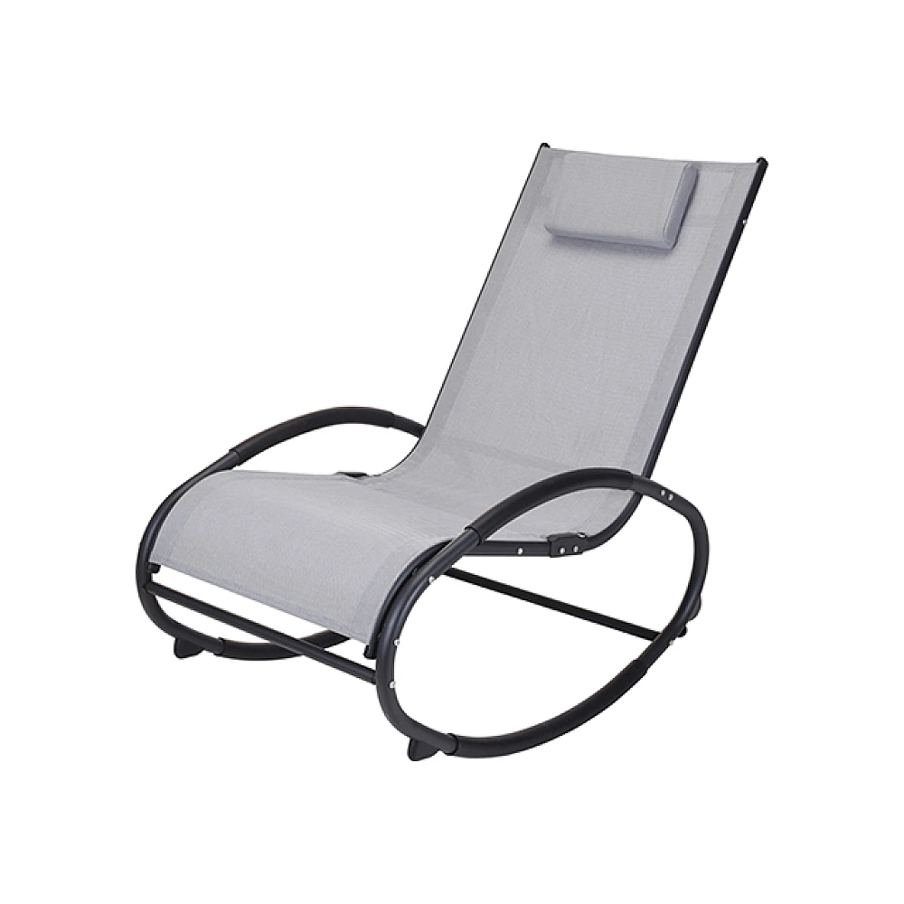 Fotoliu-balansoar 114X62X92cm cu cadru metalic, gri