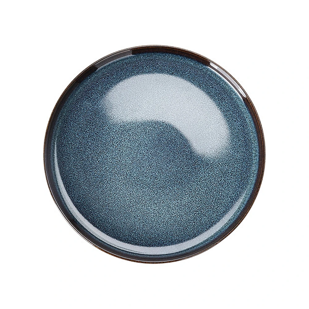Farfurie de servire 26cm Reactiv Glaze, albastra, ceramica