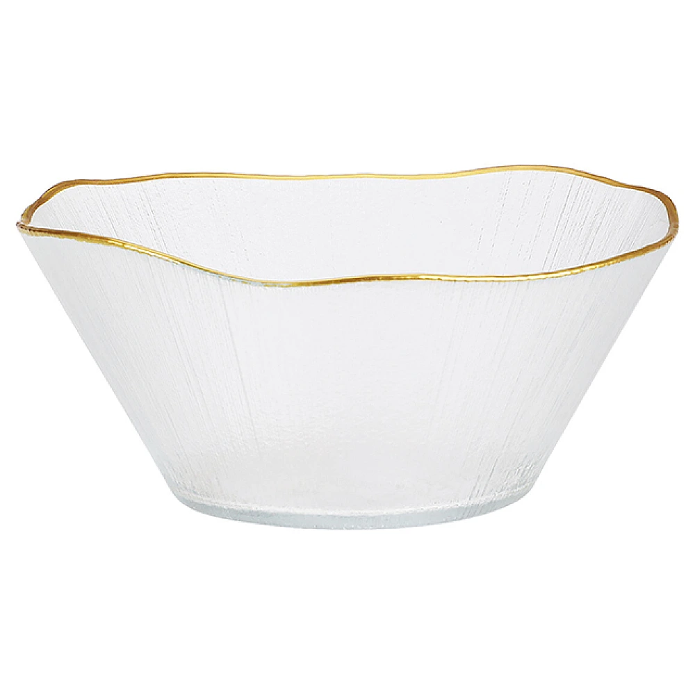 Salatiera din sticla 21cm Golden Rim