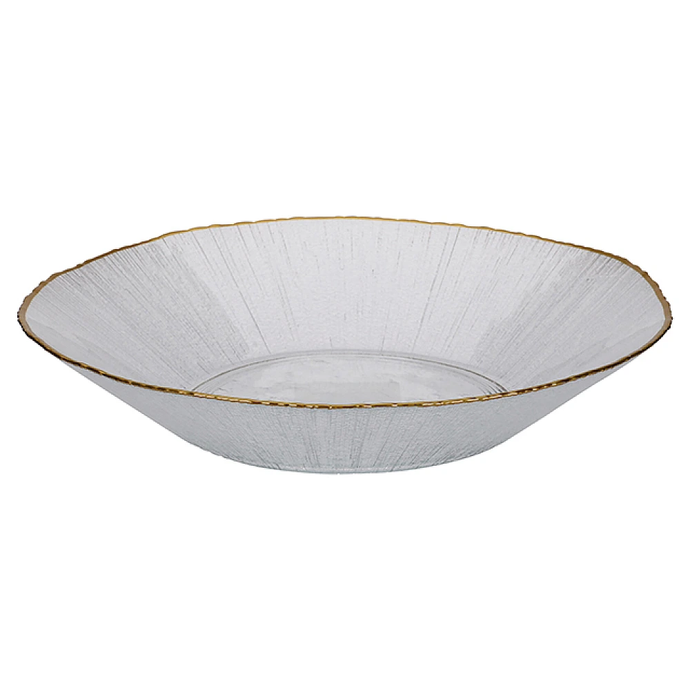 Platou din sticla 29cm Golden Rim
