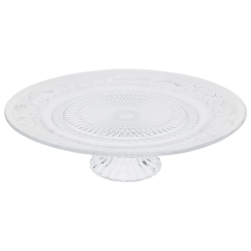 Platou de servire cu picior D25cm, H7cm, sticla