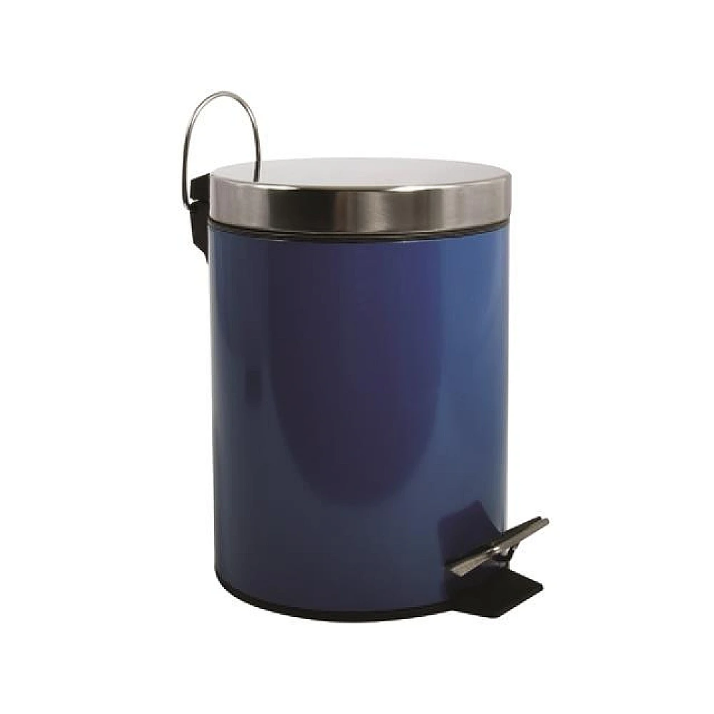 Cos pentru gunoi cu pedala MSV 3l, inox, albastru