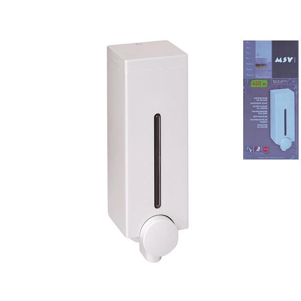 Dozator de perete MSV 450ml, alb, din plastic