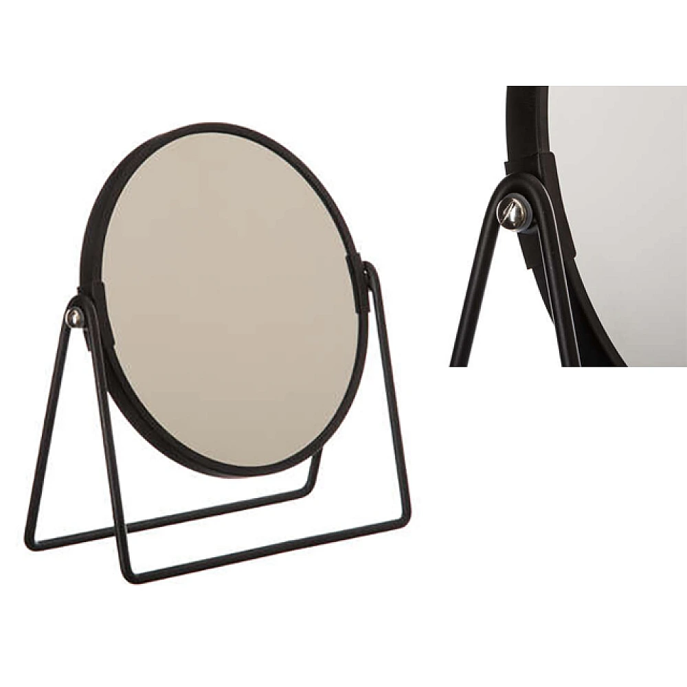 Oglinda de masa cu doua fete Five D17cm, neagra