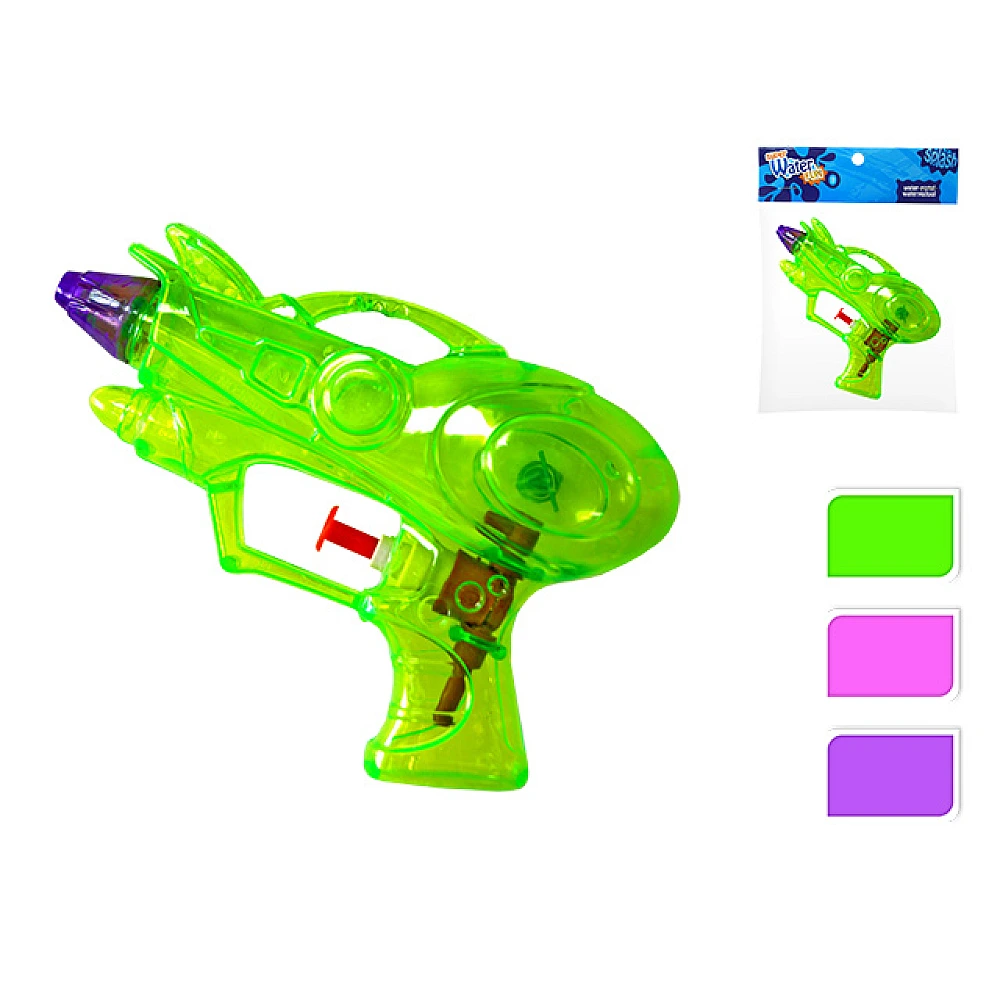 Pistol cu apa transparent 15cm, 3 culori