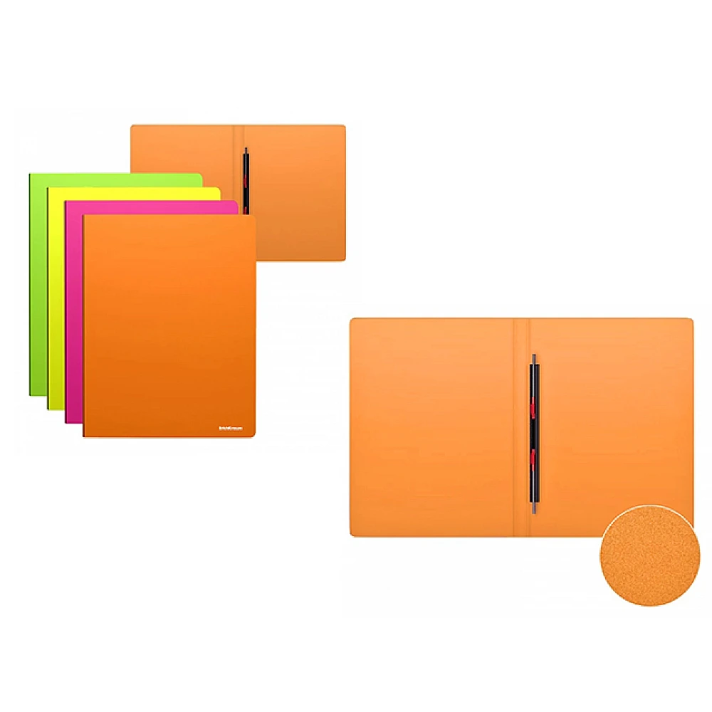 Mapa cu clip rapid A4 ErichKrause Neon, din plastic