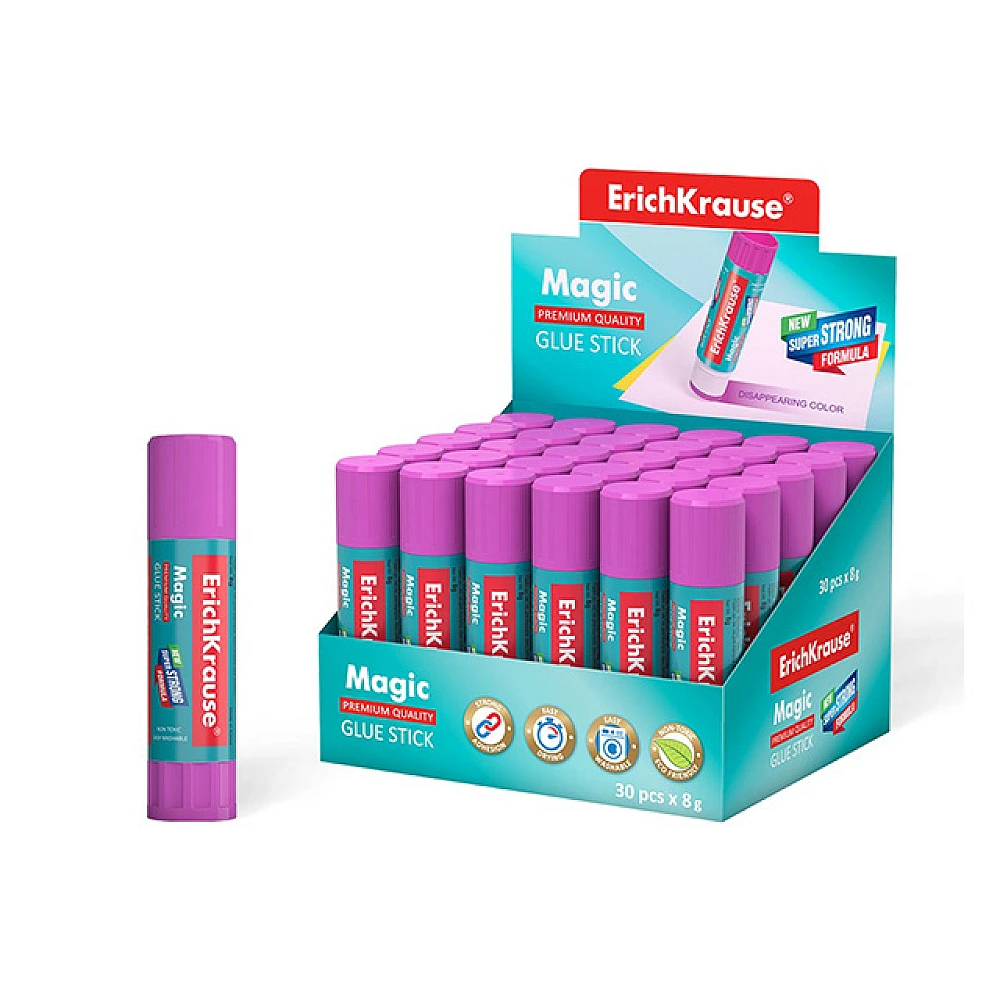 Lipici stick ErichKrause Magic, dispare dupa aplicare, 8 g
