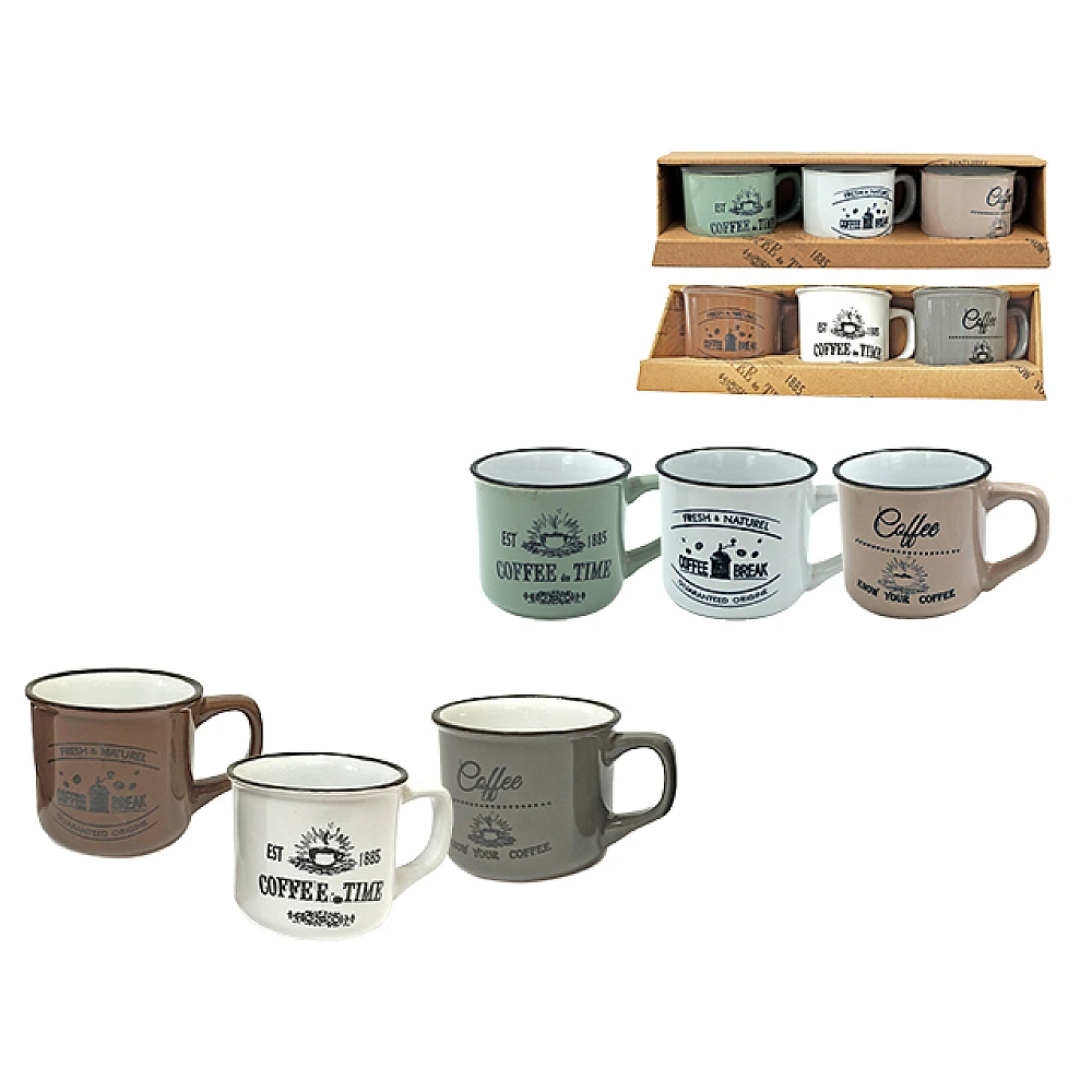 Set 3 cani pentru cafea 180ml 