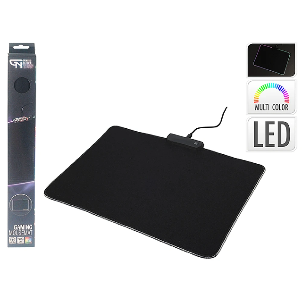 Covoras pentru mouse cu iluminare, 35X26cm, negru