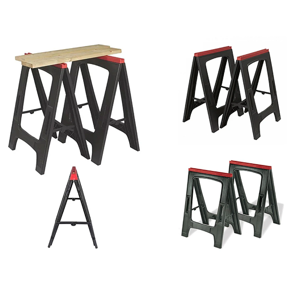 Set suporturi (capre) pliabile pentru ferastrau Saw Horses 2buc, 58X102X79 cm, capacitate de incarcare 340kg