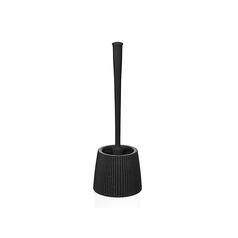 Perie WC cu suport Velvet, 13.8X12.8X37 cm, negru