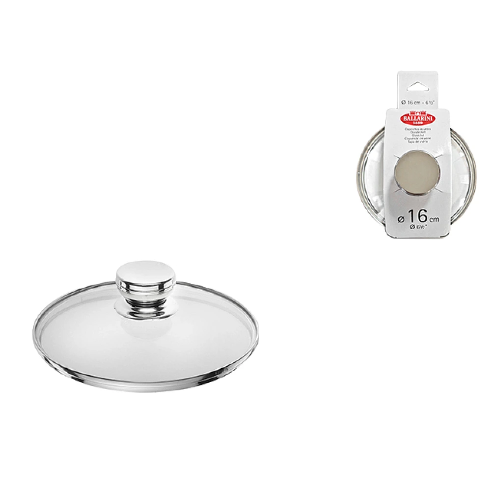 Capac din sticla 16сm Ballarini cu maner otel