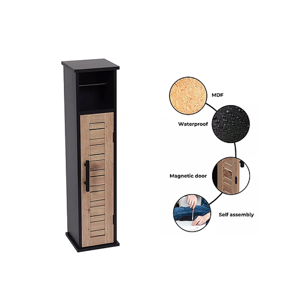 Suportul rezerva pentru hartie WC Tendance 18X18X75cm, MDF/bambus, maro