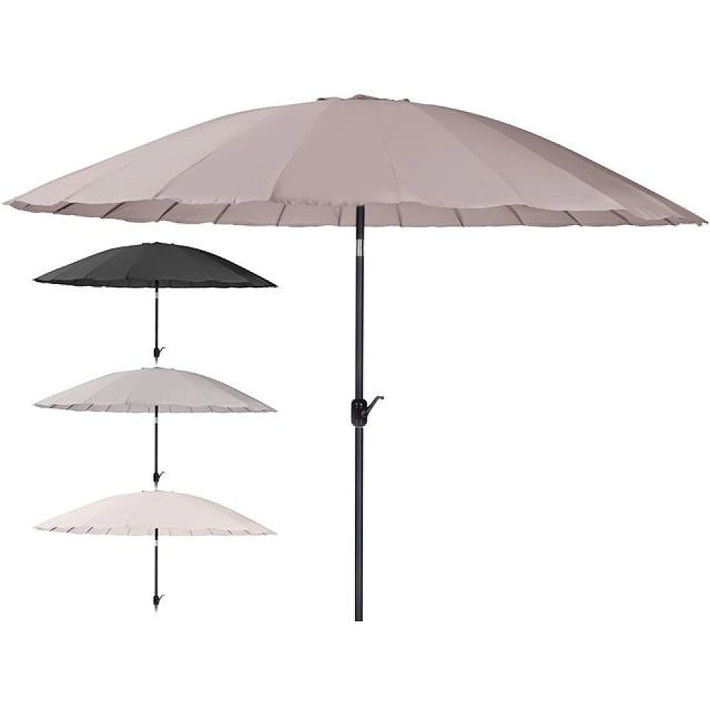 Umbrela pentru terasa D325cm rezistent la apa, 24spte, picior flexibil, 4 culori