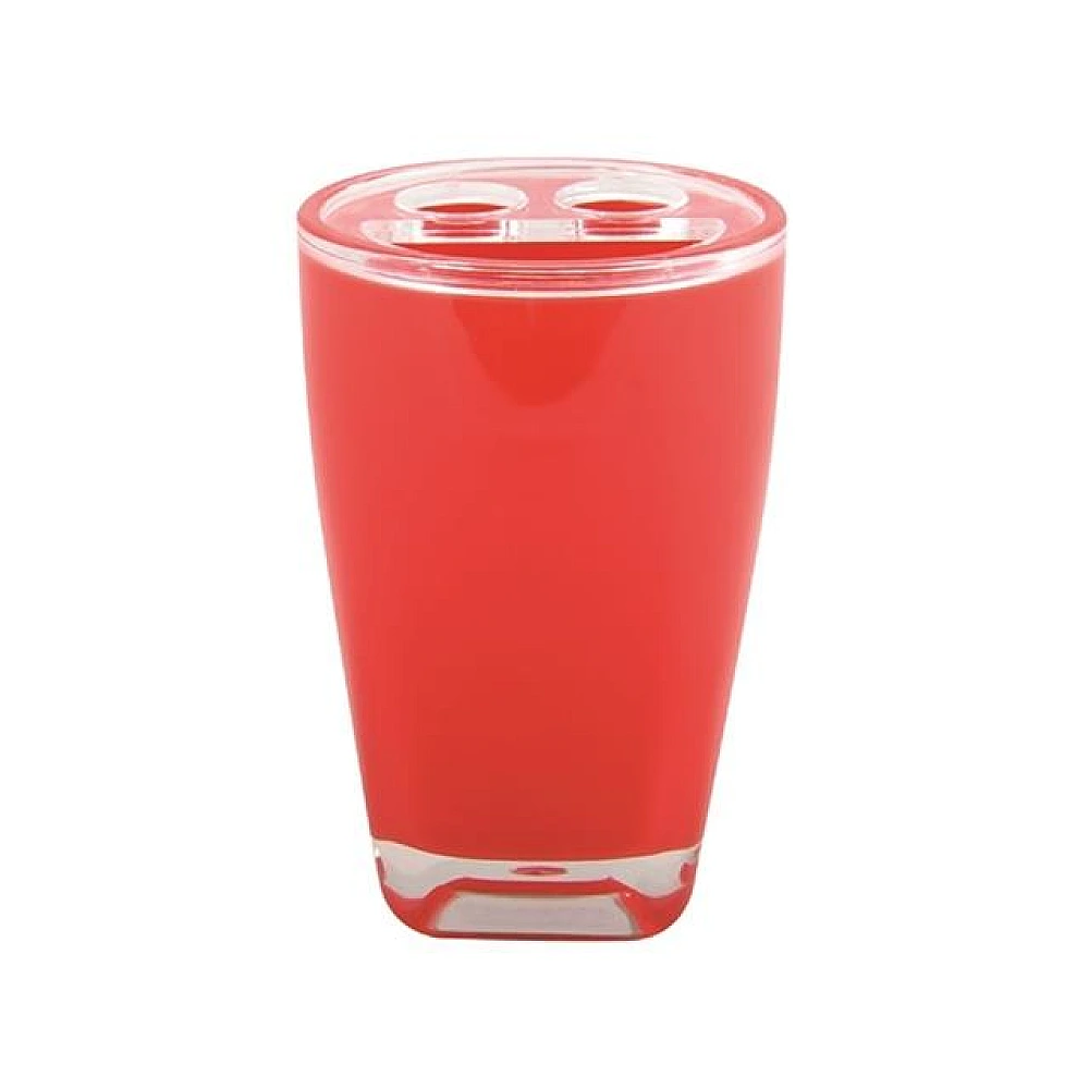 Pahar pentru periute de dinti cu capac MSV Tahiti, rosu