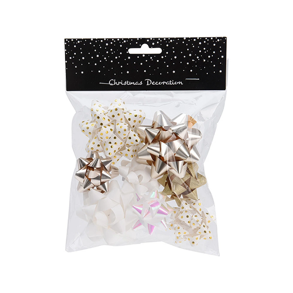 Set pentru decorat cadouri 8 stelute 3X7cm, 5X5cm aurii