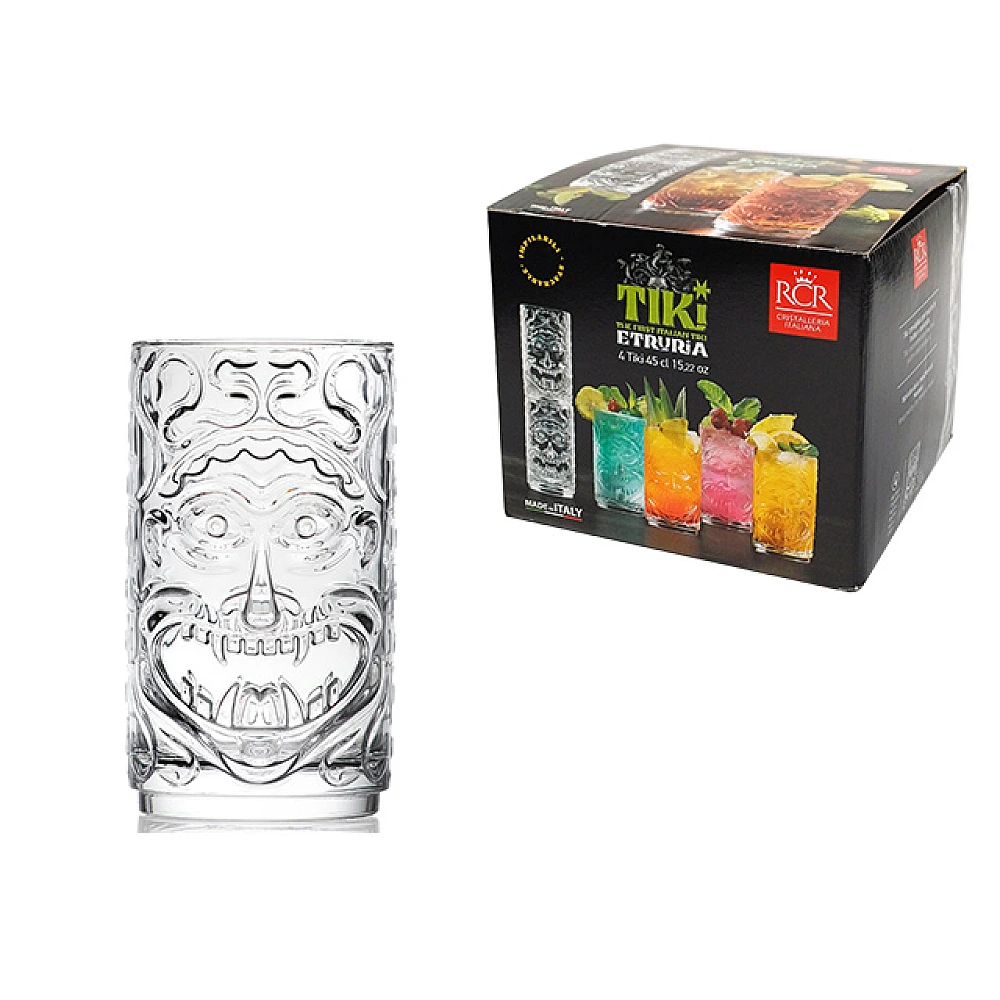 Set 4 pahare tip Tumbler Tiki Etruria 450ml, cristal