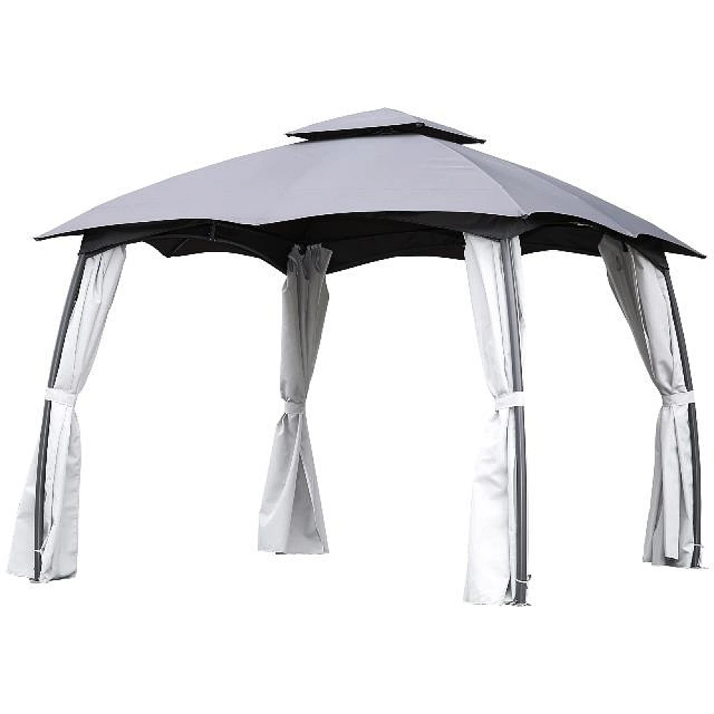 Cort pavilion Party 3X3X2.7m cu perdea si ventilare, gri