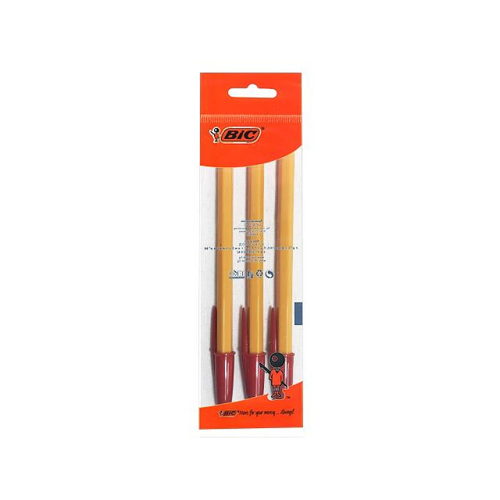Set pixuri cu bilă BIC Orange Fine 3 buc, rosii