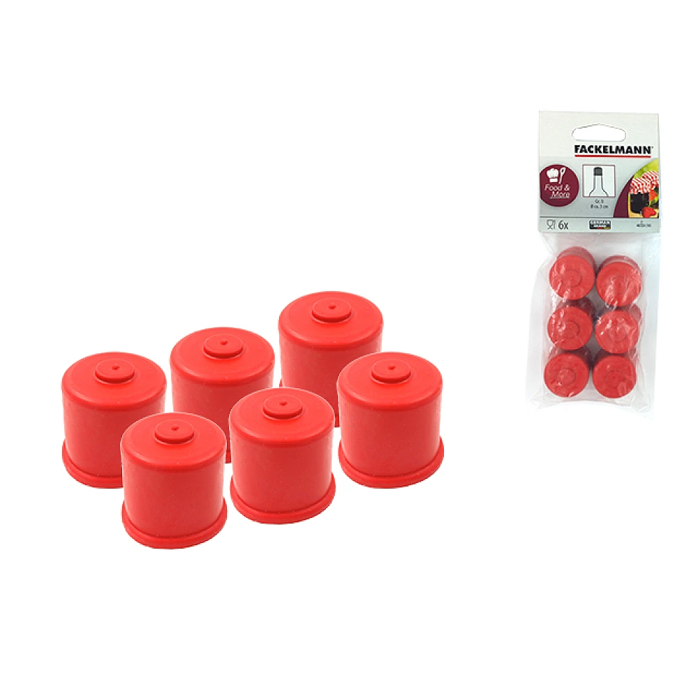 Set capac din cauciuc pentru sticle de vin Fackelmann 6buc