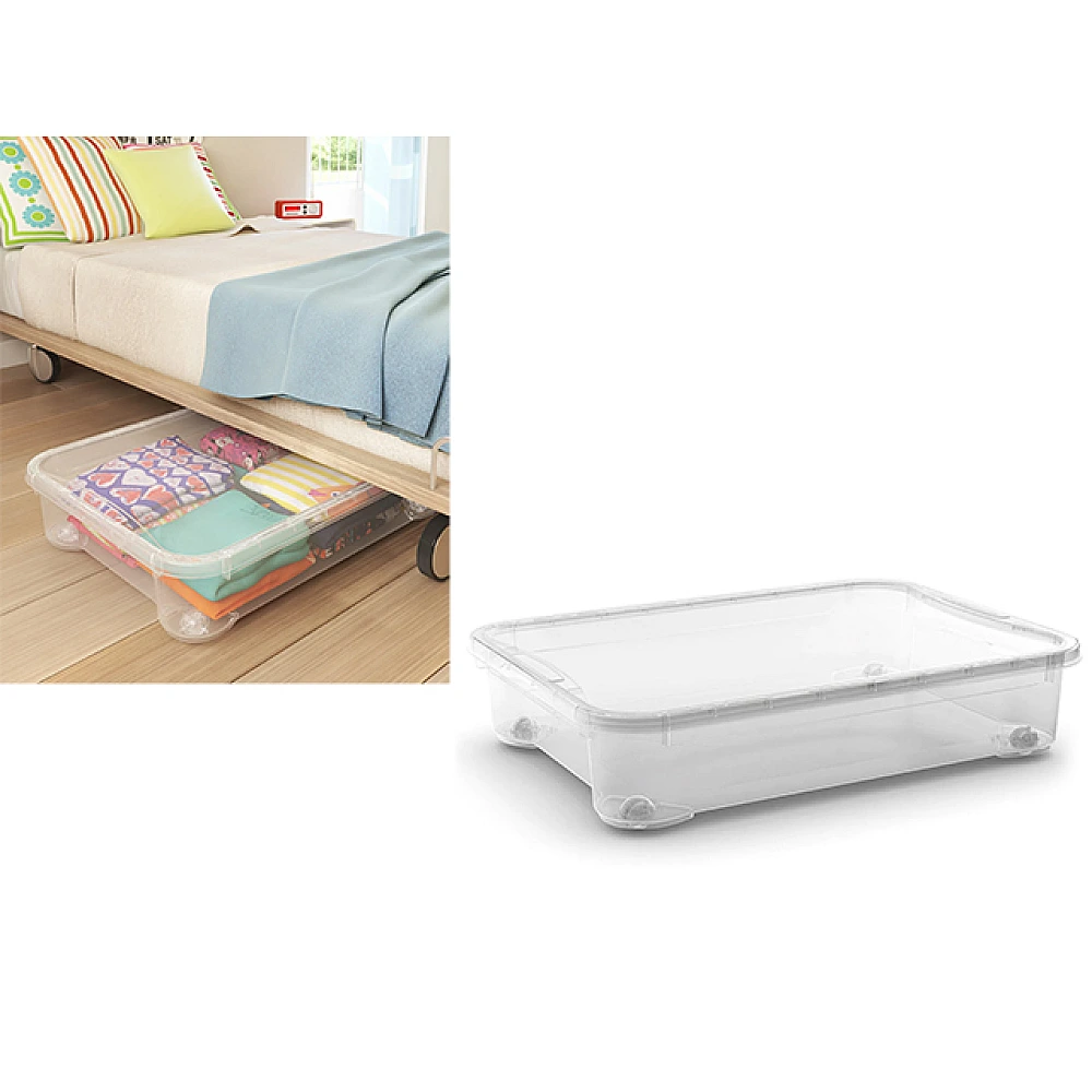Cutie de depozitare sub pat T-box 54l, 79.5X58XH18cm, transparentă