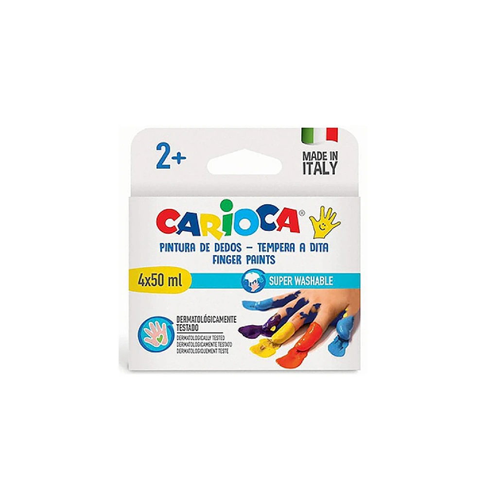 Vopsea pentru pictura cu degetele Carioca Finger 4bucX50ml