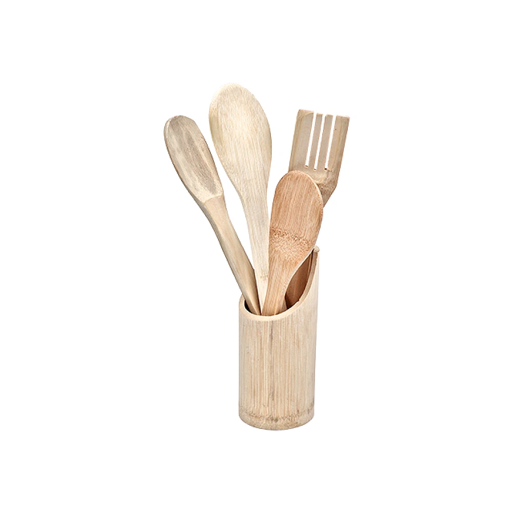 Set de lopatele din lemn 4buc, pe suport