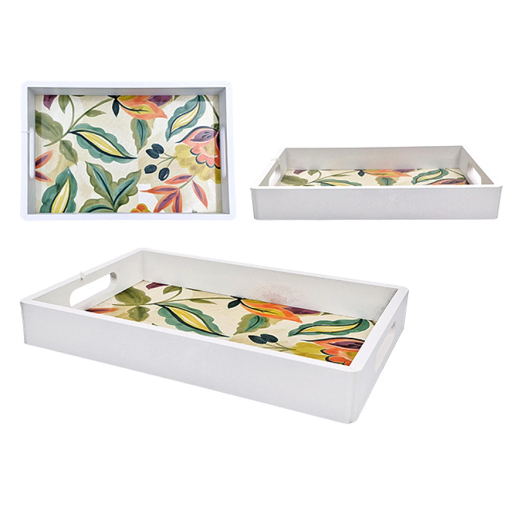 Tava de sevire Tognana Tribal Tahiti 30X20X4 cm, cu manere, din lemn