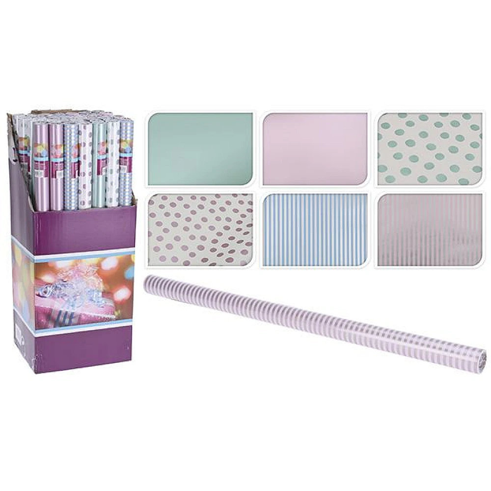 Hartie de ambalaj pentru cadouri 5mX70cm, 6 modele