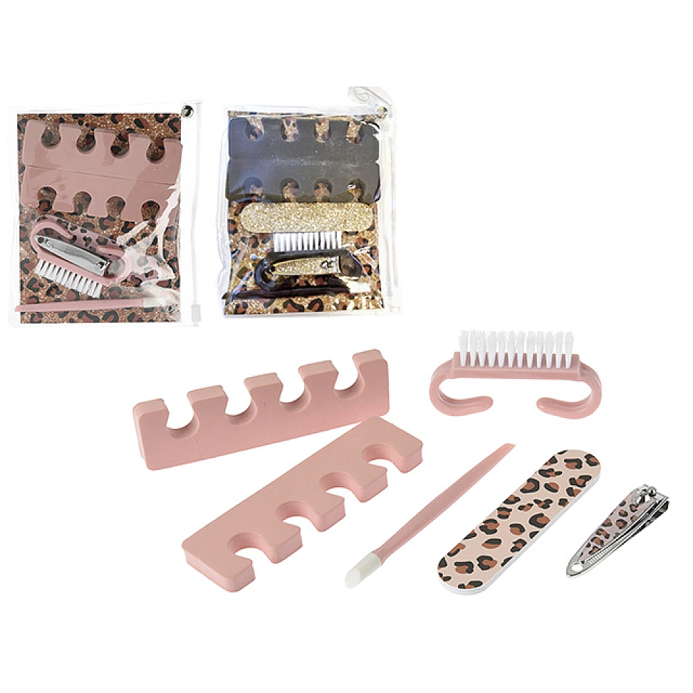 Set pentru pedichiura 6 buc, 2 designuri, blister