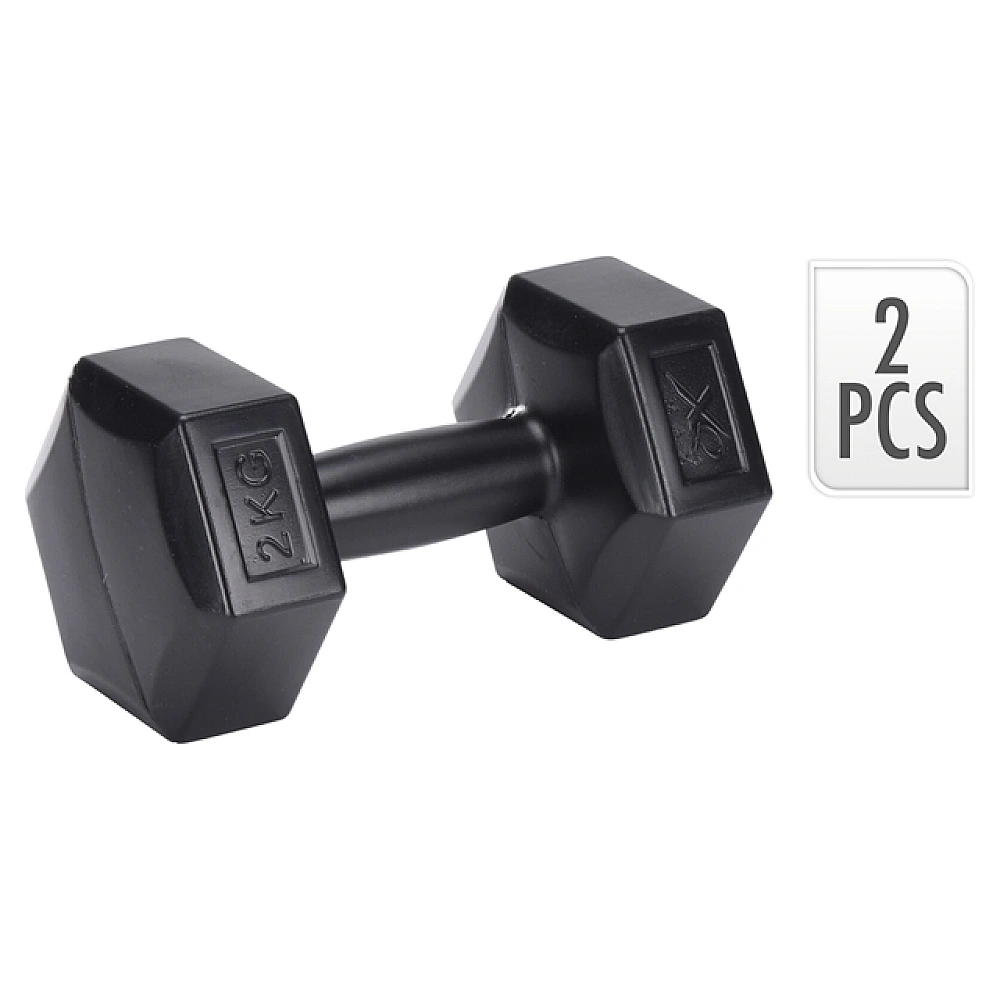 Set de haltere 2X2kg, ciment, negru