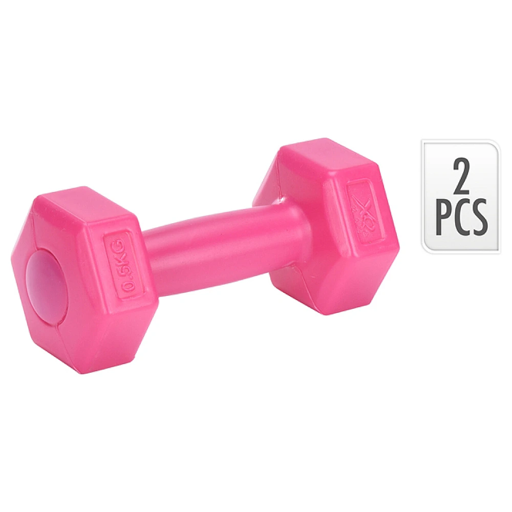 Set de haltere 2X0.5kg, ciment, roz