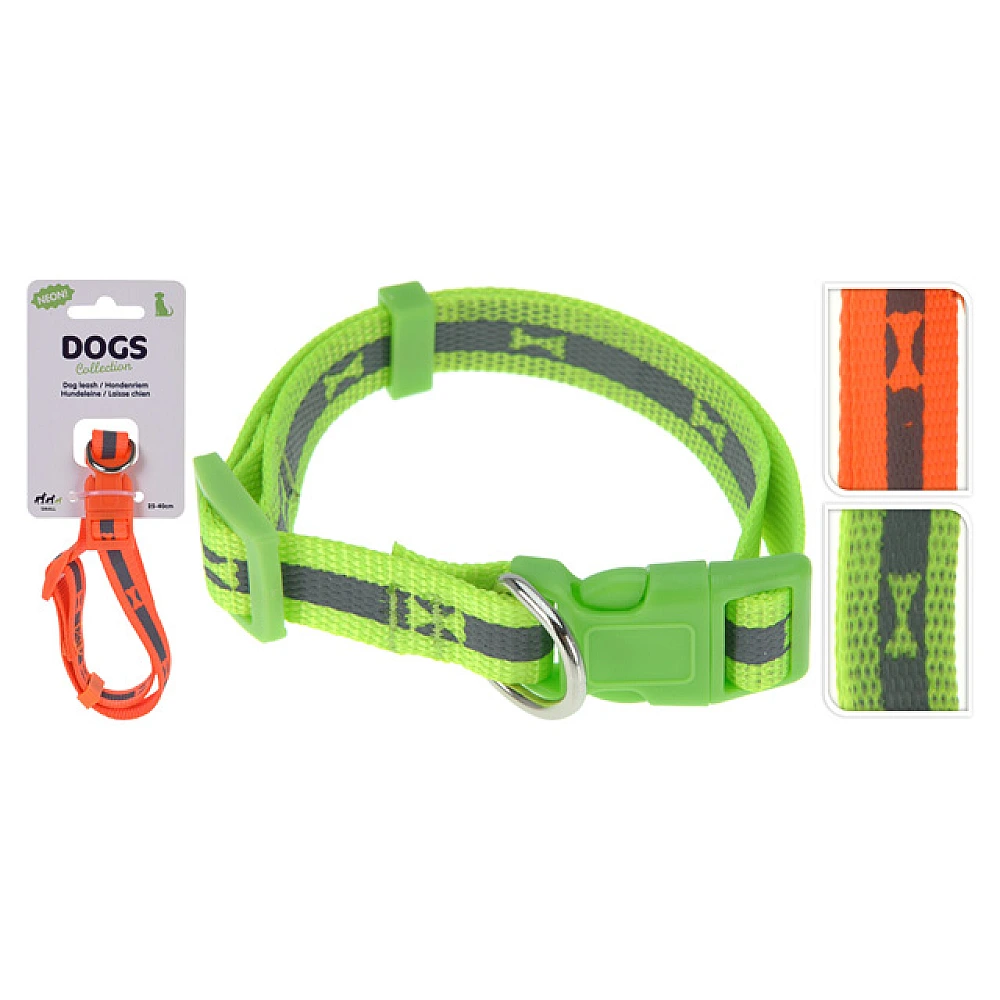Zgarda pentru caini Dogs D25-40cmX1.5cm neon, 2culori