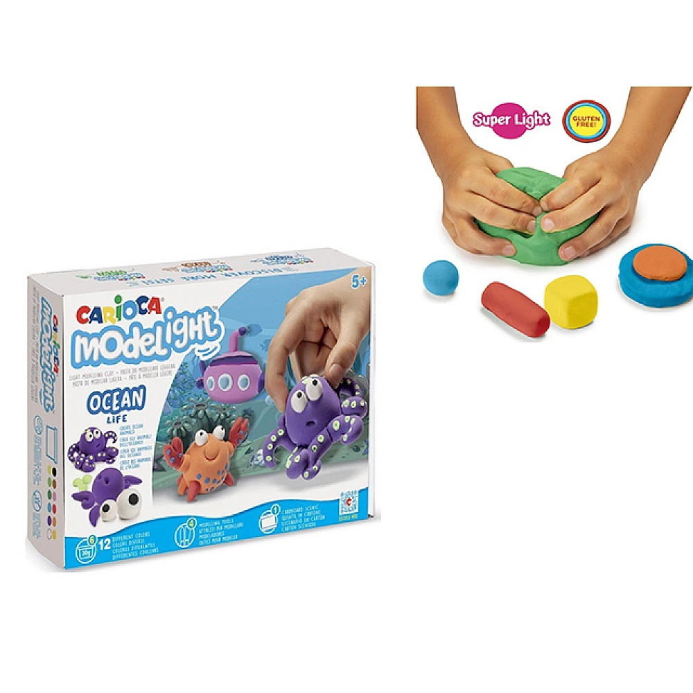 Set pentru modelare din lut Carioca Modelight Maxi Ocean (accesorii) 12culori