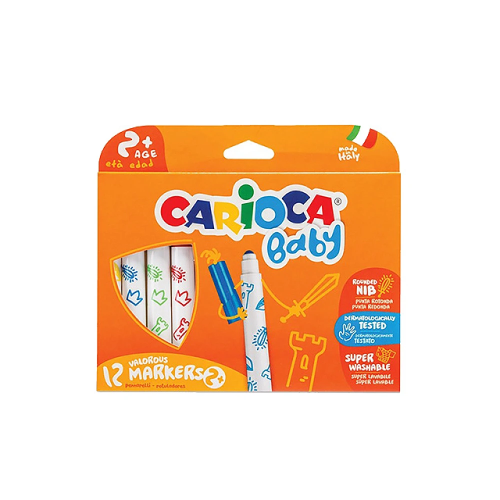 Set carioci 12buc Carioca Baby pentru copii 2+